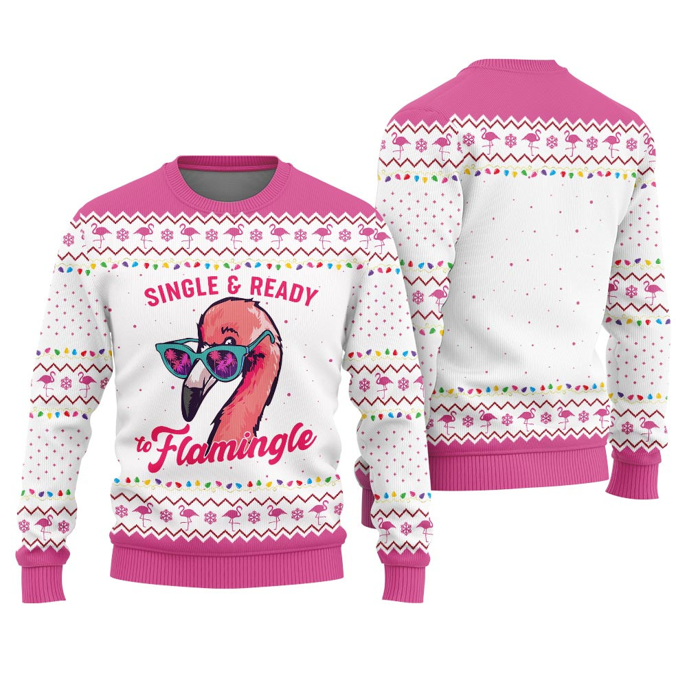 Pinky Flamingo Ugly Christmas Sweater Adults Special Merch Gift Idea for Festive Celebrations