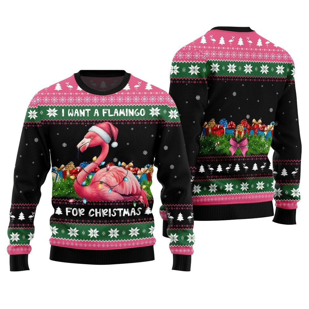 Pinky Flamingo Ugly Christmas Sweater Lovely Merch Gift for Cozy Winter Nights