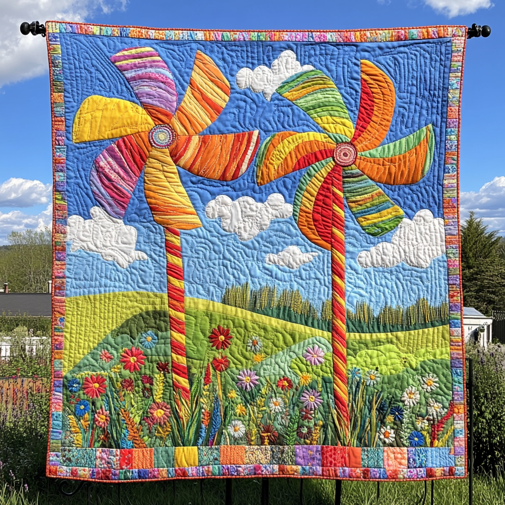 Pinwheel Glow Quilted Blanket Christmas Holiday Cool Gifts For Nature Lovers