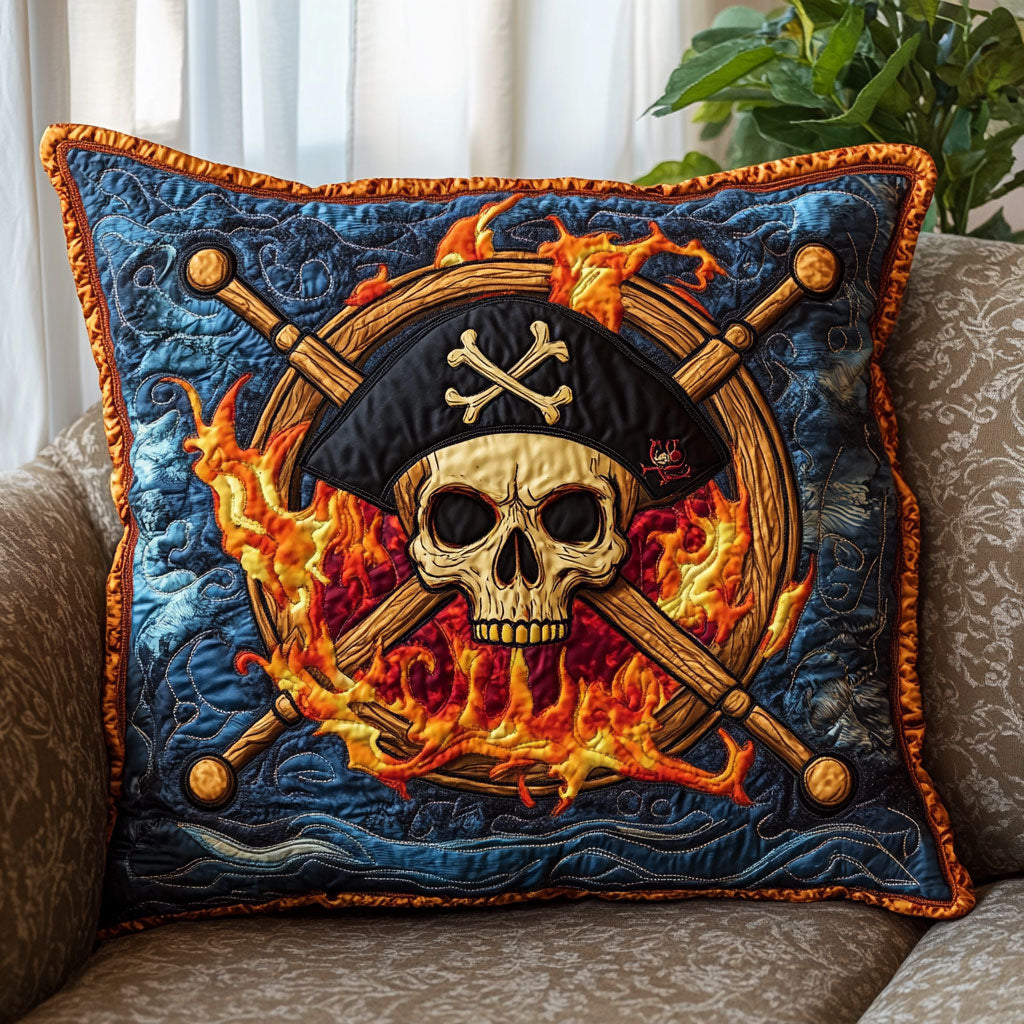 Pirate Skull Quilt Pillow Case Luxury Pillowcase Gift Set for Mom or Grandma