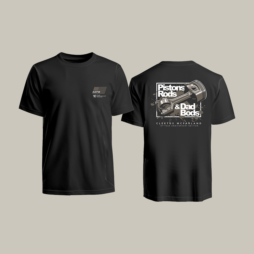 Piston Rods & Dad Bod T-Shirt Automotive Youtuber Shirt Cleetus McFarland Fan Gift