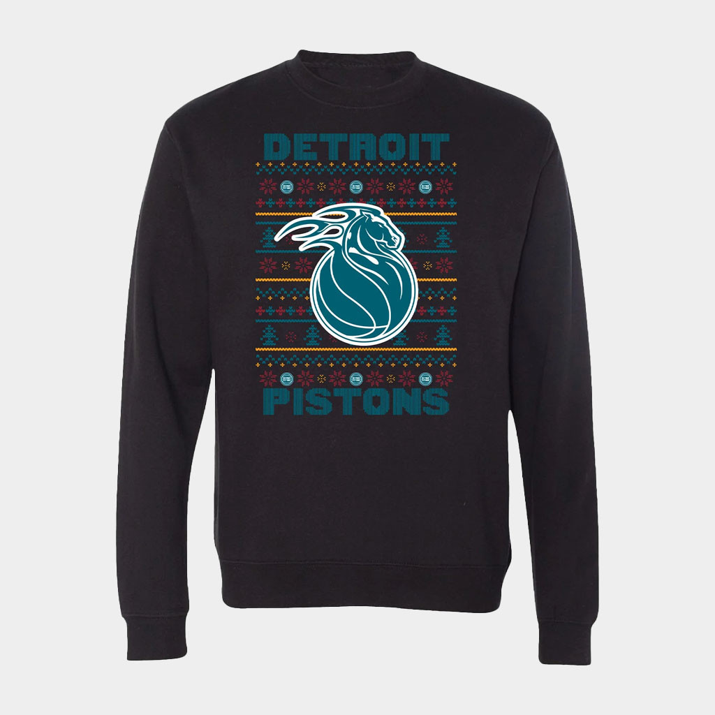 Pistons 313 Merch Detroit Basketball Crewneck 2025 26 City Fairisle Sweatshirt Gifts For Dad
