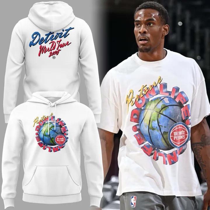 Pistons x Big Sean Detroit World Tour 2025 Hoodie Basketball Gifts For Detroit Pistons Fans