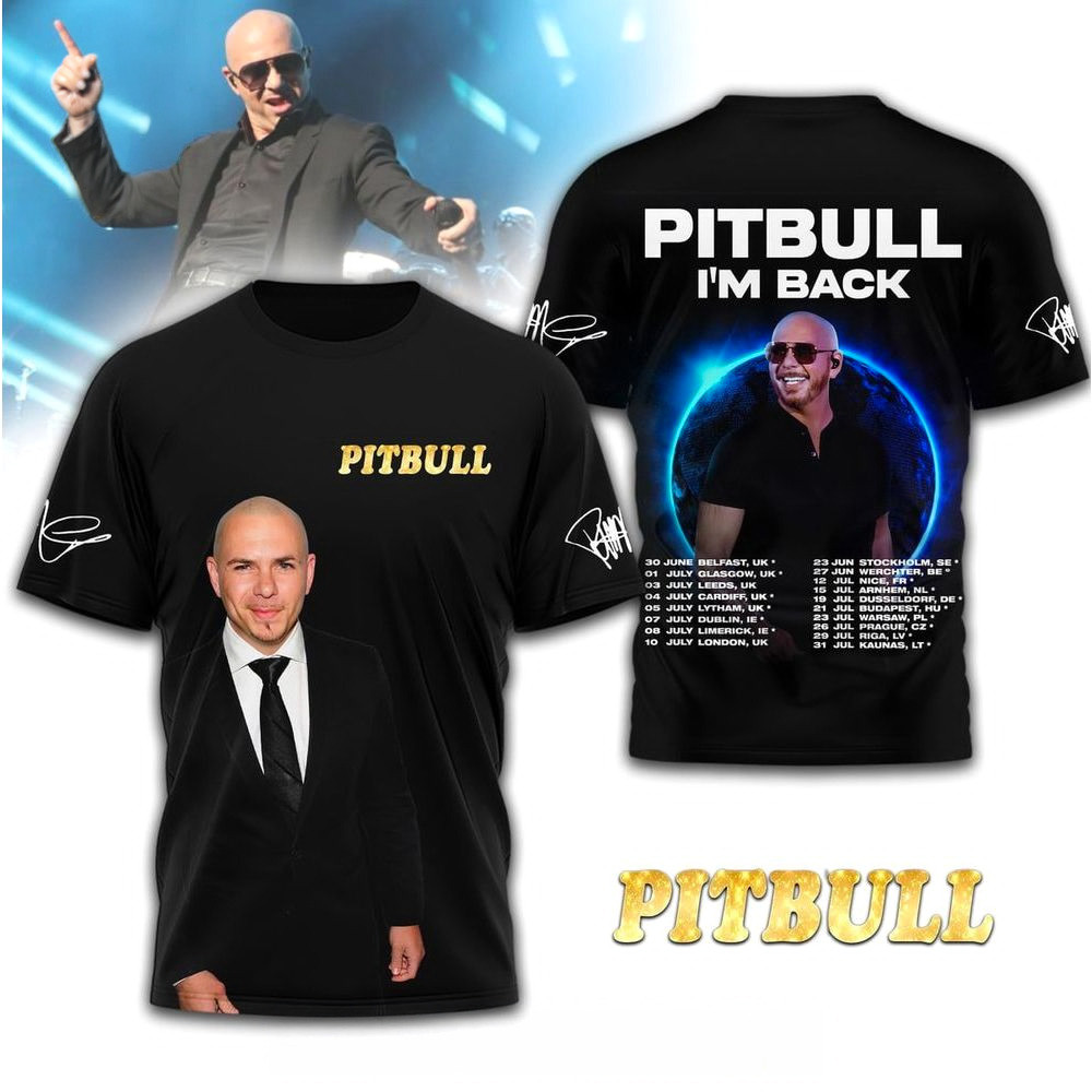 Pitbull I'm Back T-Shirt Pitbull Merch Good Gifts For Rapper Fans