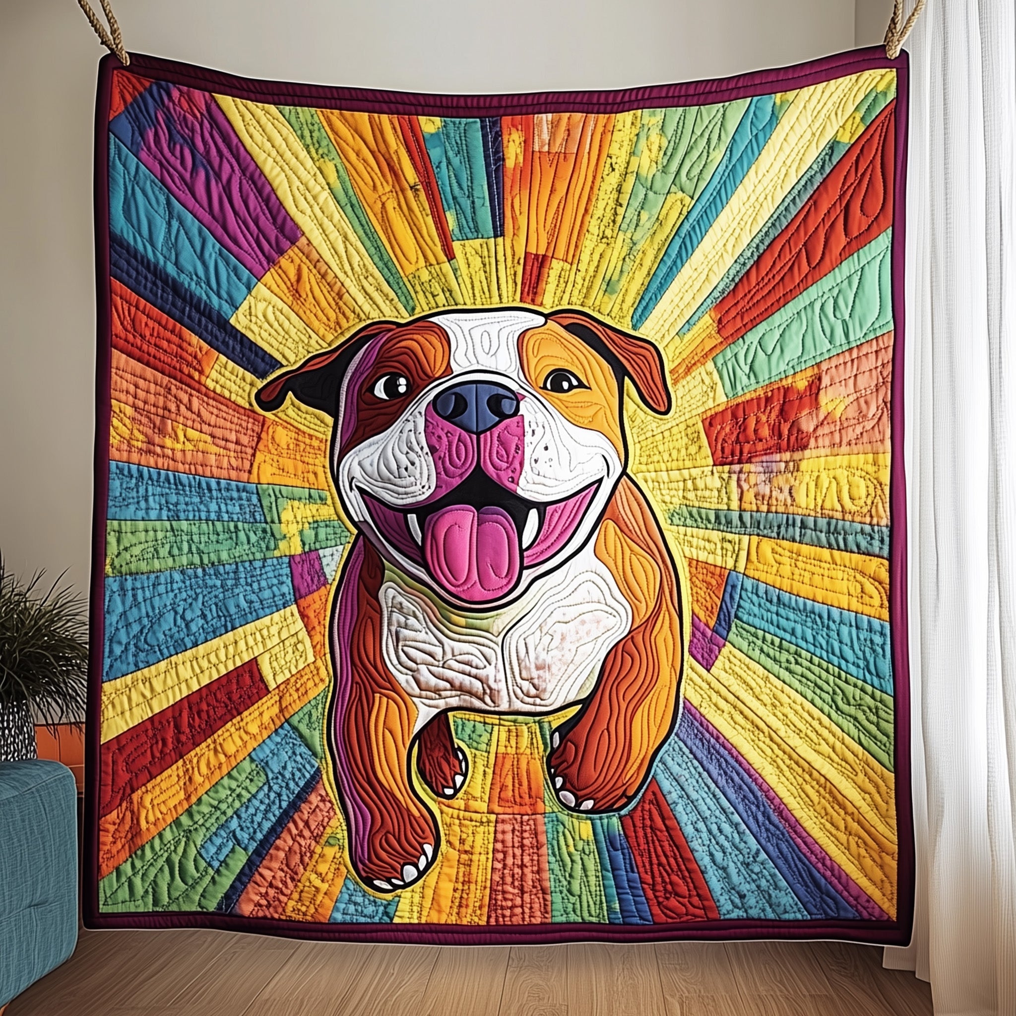 Pitbull Quilted Blanket Nice Throw BlanketGift Ideas For Pet Lovers