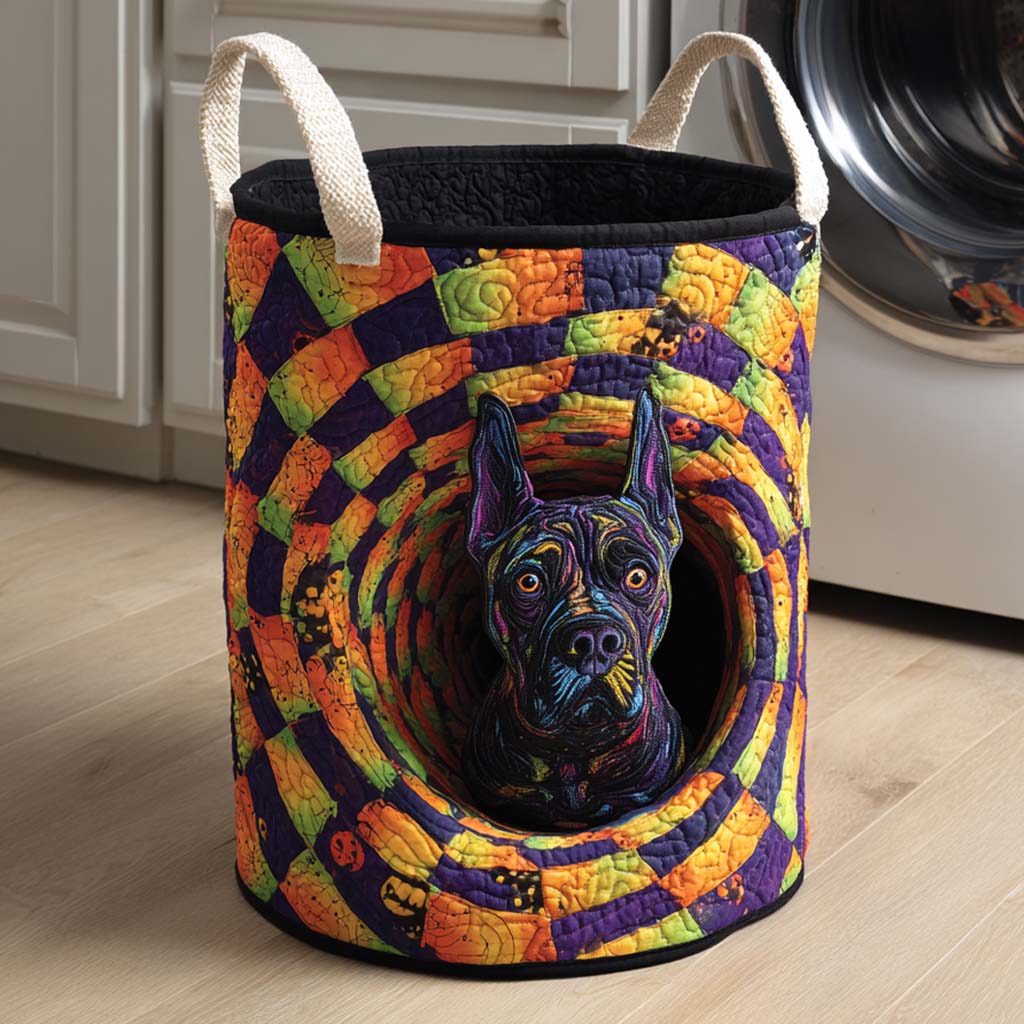 Pitbull Spiral Grin Quilted Laundry Basket Great Stocking Stuffer