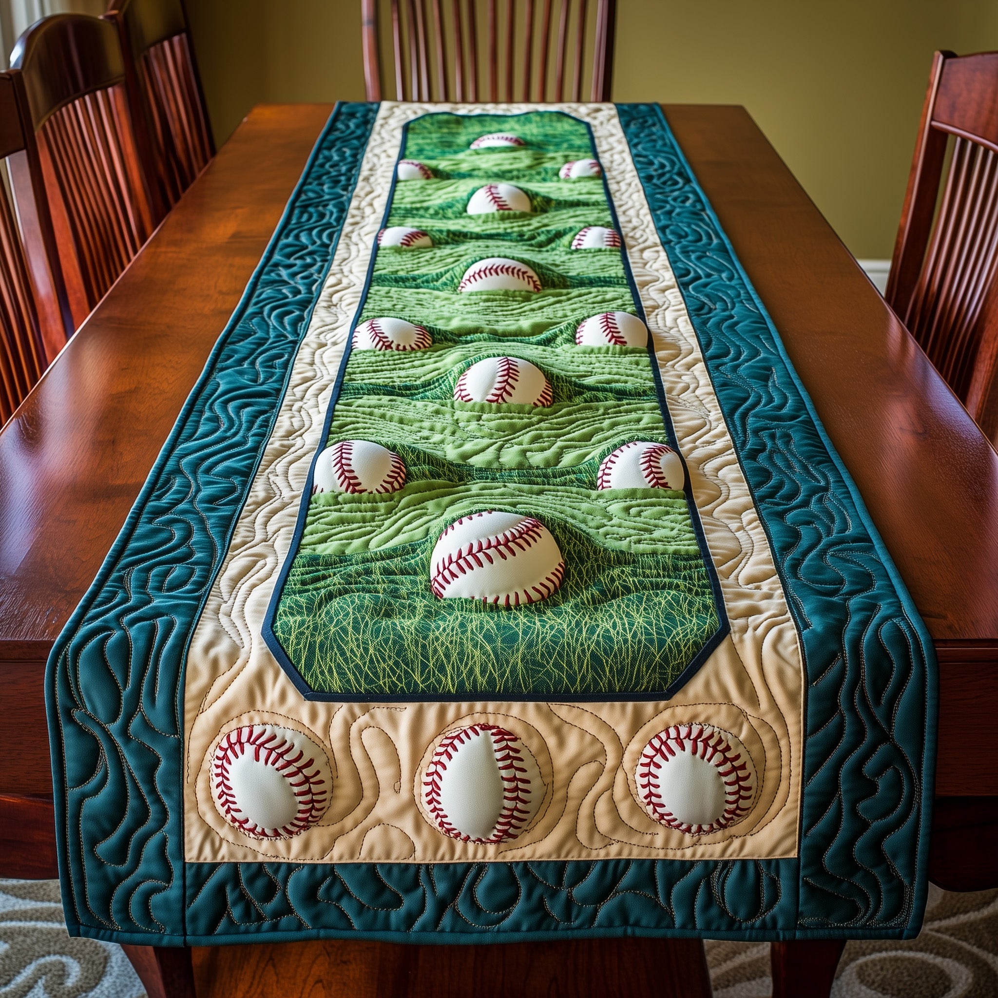 Pitch Perfect Quilted Table Runner Cozy Christmas Table Runner