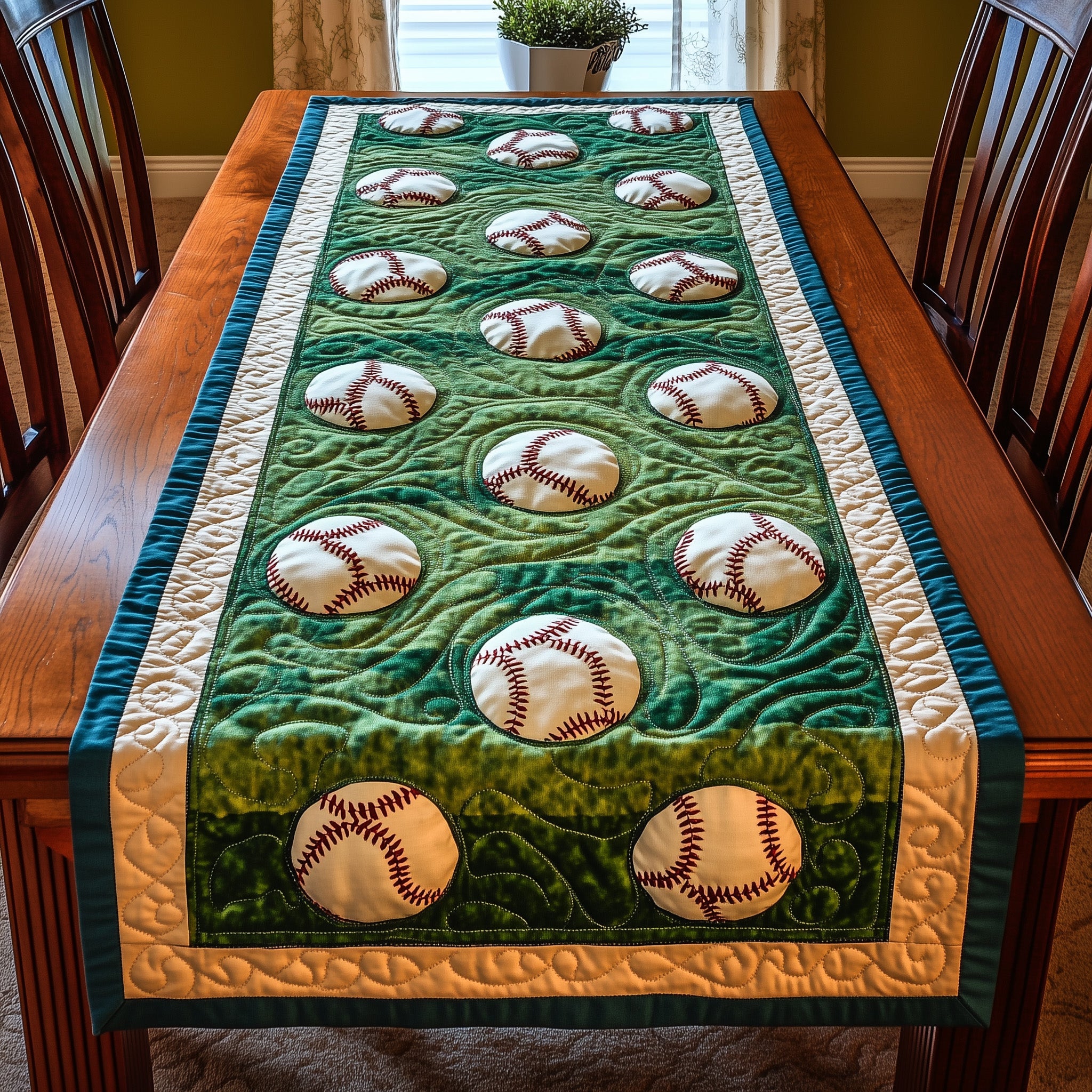 Pitch Perfect Quilted Table Runner Festive Holiday Table Runner Decor
