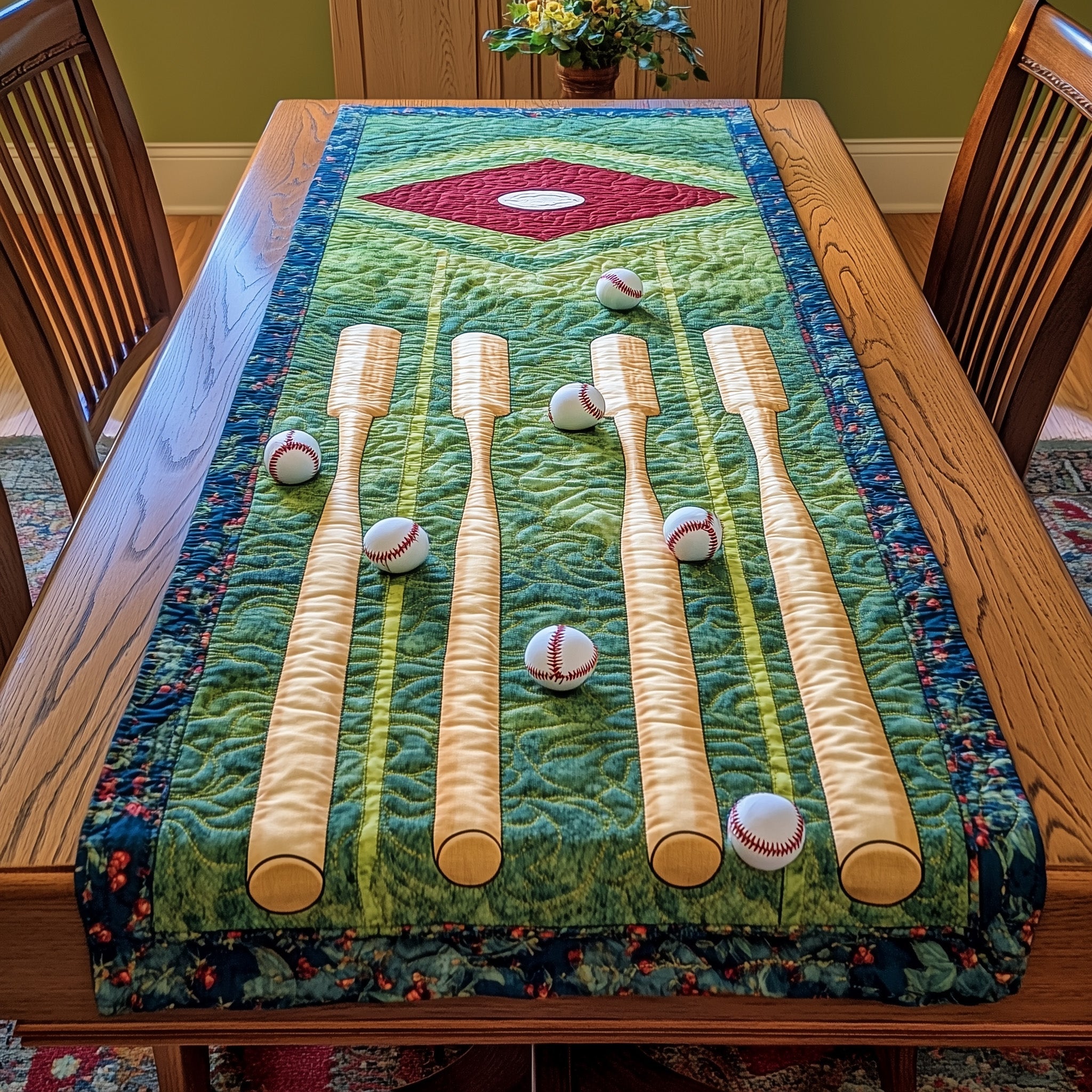 Pitch Perfect Quilted Table Runner Winter Holiday Table Runner Decor