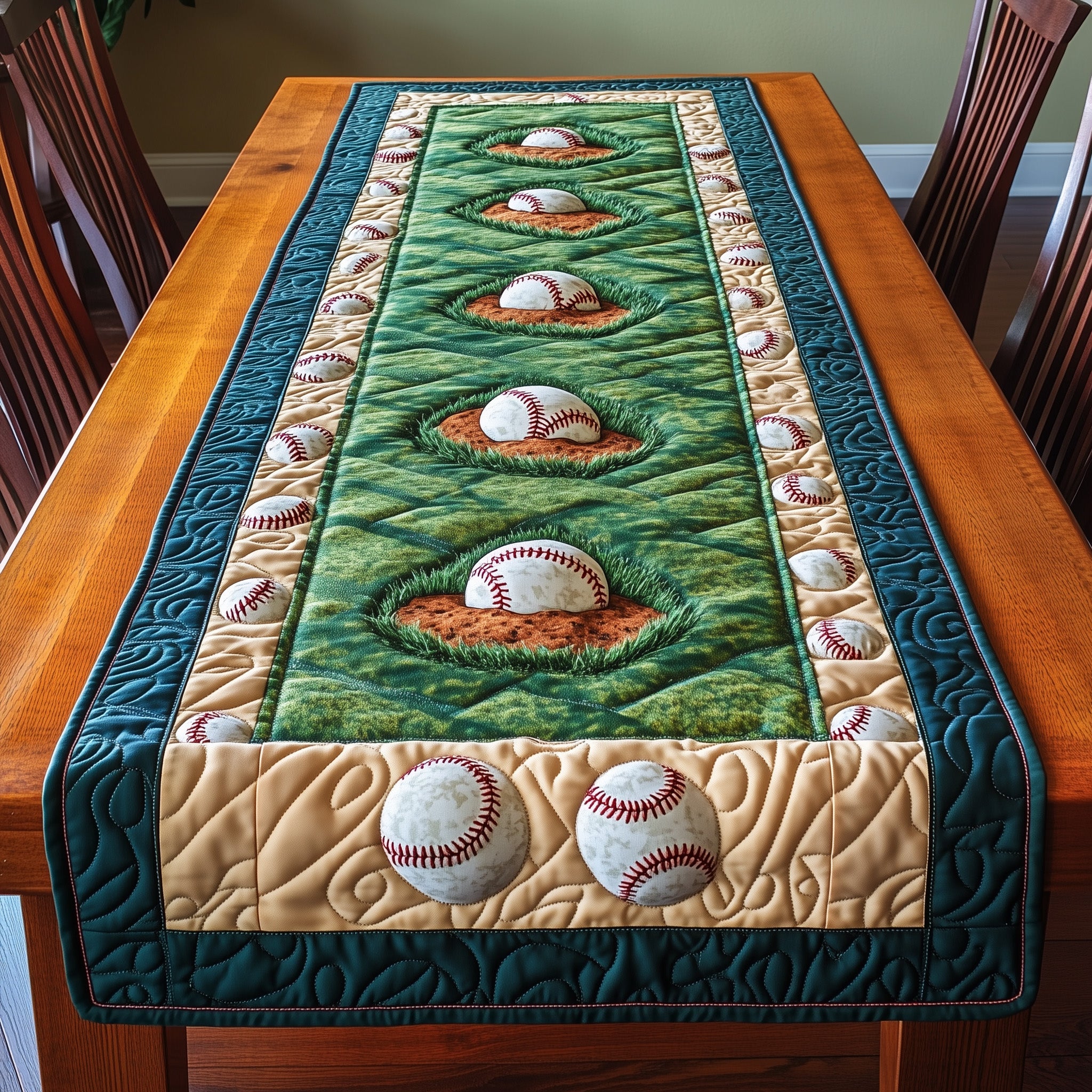 Pitch Perfect Quilted Table Runner Winter Table Runner