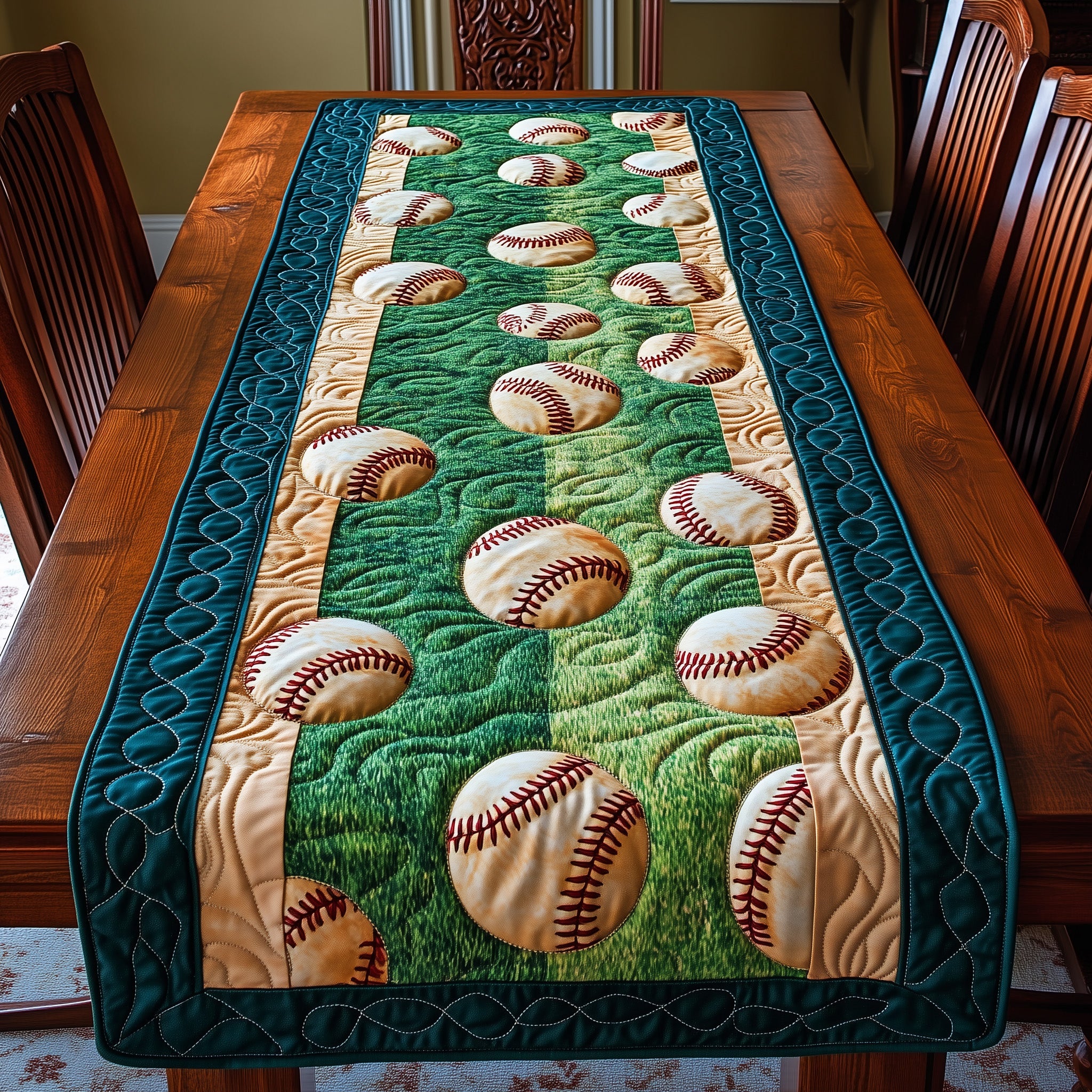 Pitch Perfect Quilted Table Runner Xmas Table Runner for Family Gatherings