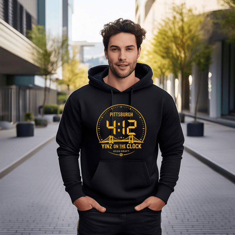 Pittsburgh Draft 2026 Yinz On The Clock Hoodie 2026 NFL Draft Pittsburgh Apparel Football Gear