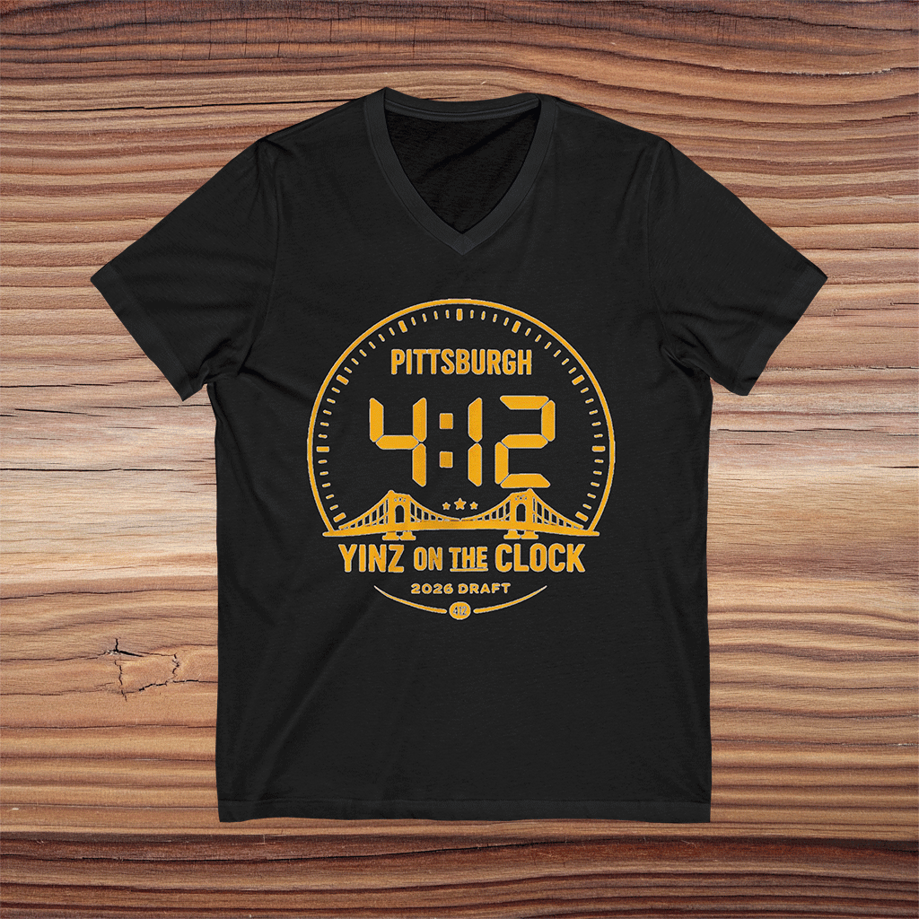 Pittsburgh Draft Yinz On The Clock V-Neck Shirt Game Day Football Clothes Best Gift For Fans