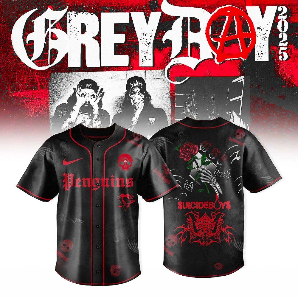 Pittsburgh Penguins Suicideboys Grey Day Tour 2025 Jersey Best Gift For Hockey Fans