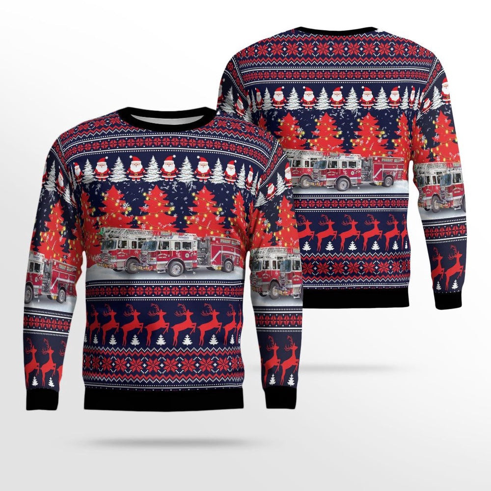 Pittsburgh Pennsylvania Forest Hills Volunteer Fire Company AOP Ugly Sweater Unisex Christmas Gift