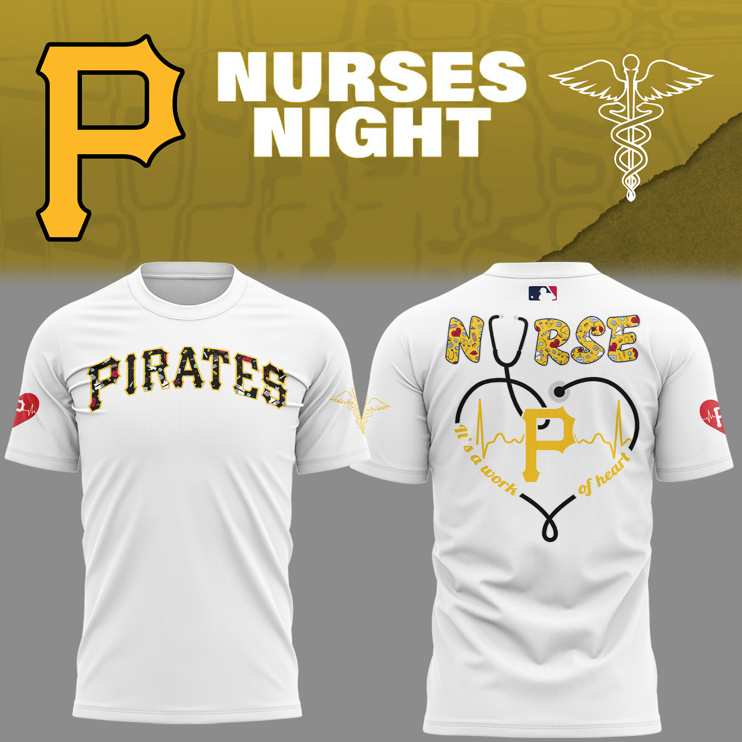 Pittsburgh Pirates Baseball Nurses Night T-Shirt Gift Ideas For Baseball Players