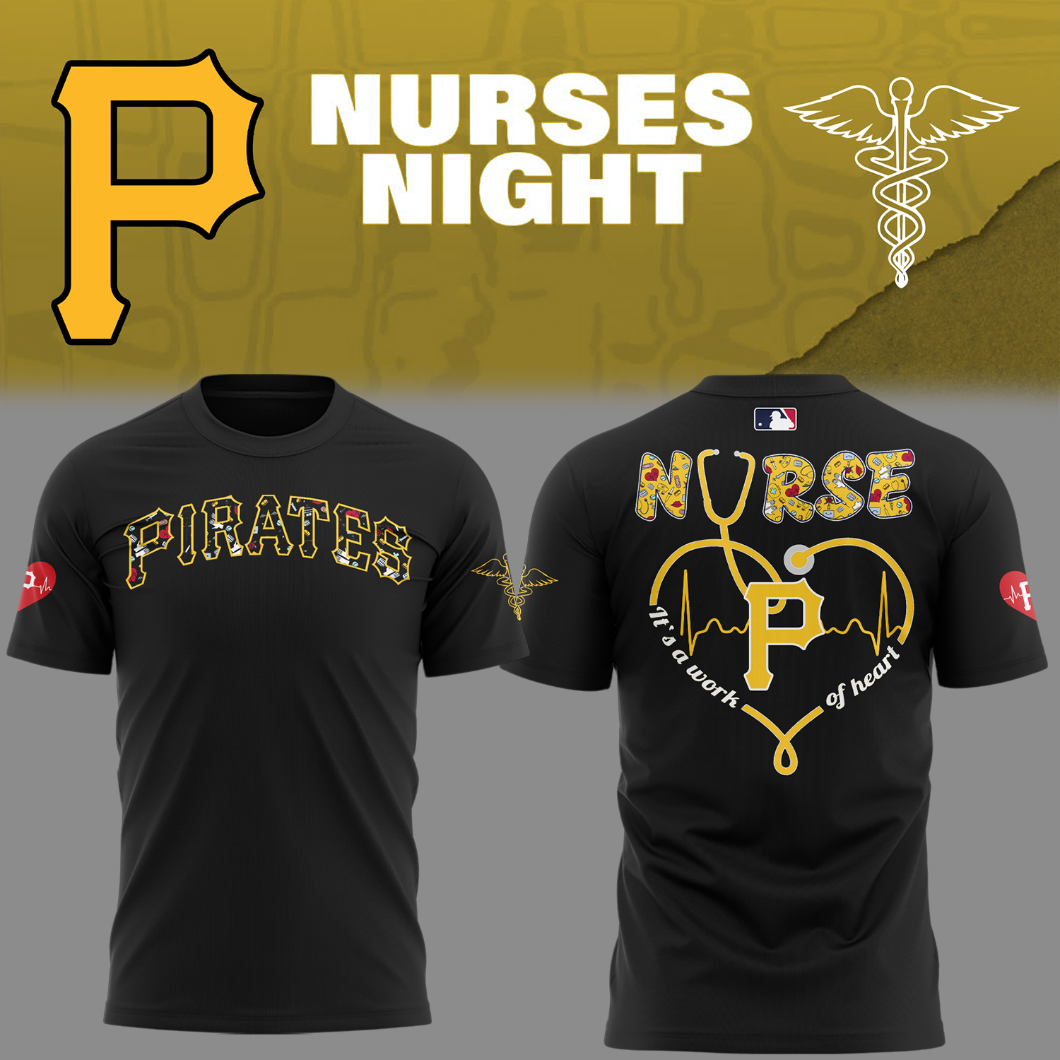 Pittsburgh Pirates Baseball Nurses Night T-Shirt Gifts For Baseball Players