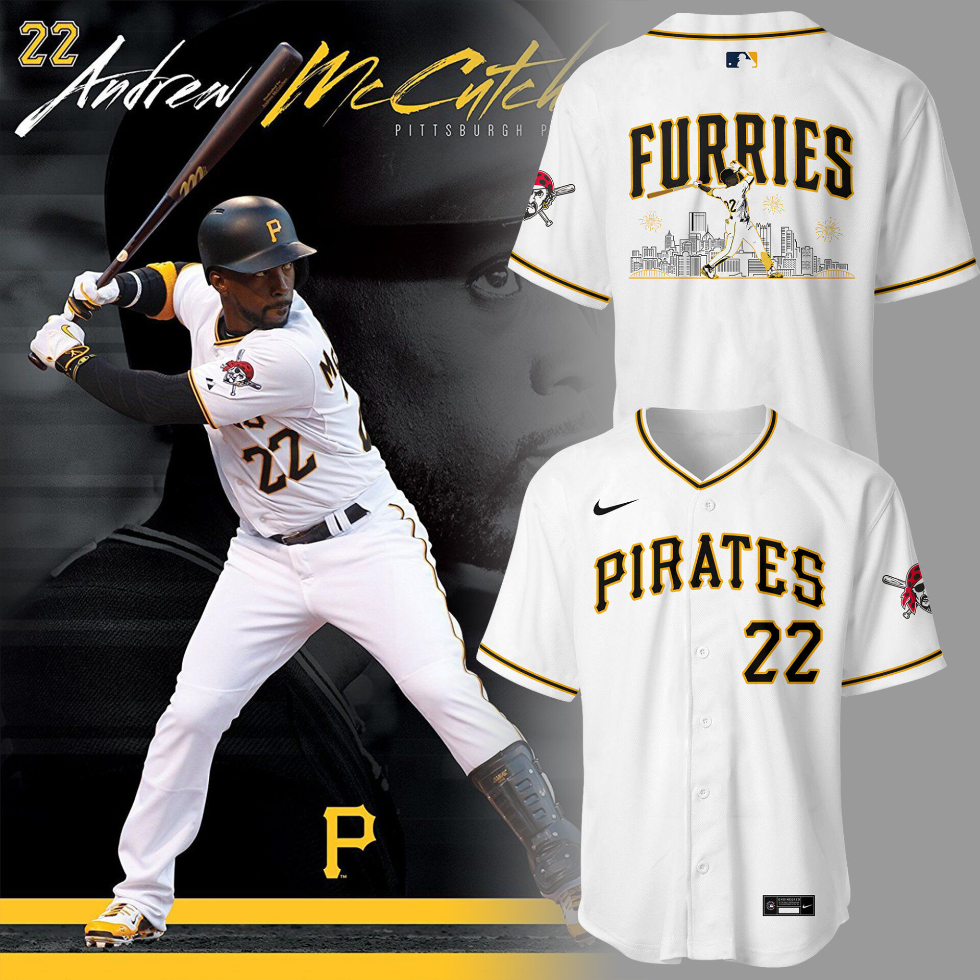Pittsburgh Pirates MLB 2025 Andrew McCutchen White Jersey Gifts For Baseball Players