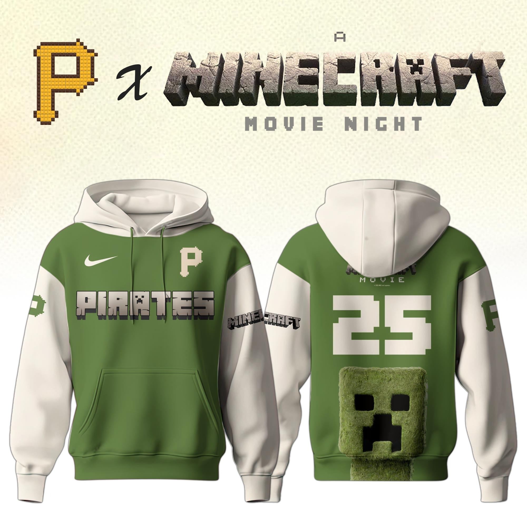 Pittsburgh Pirates MLB x A MINECRAFT MOVIE Night Hoodie Unique Gifts Baseball Fans