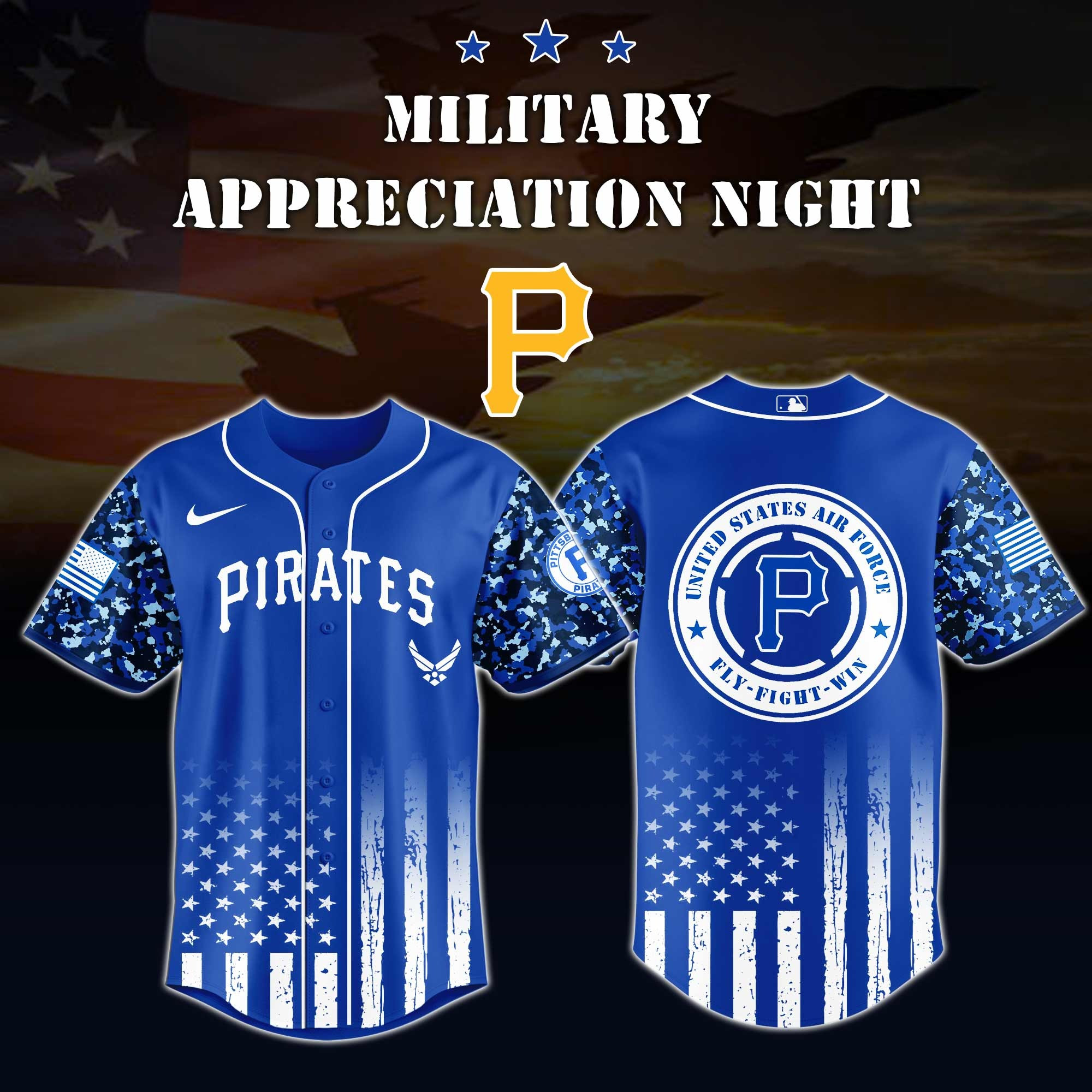 Pittsburgh Pirates MLB x Air Force Military Appreciation Night Jersey Editions Limited Pittsburgh Pirates Merch