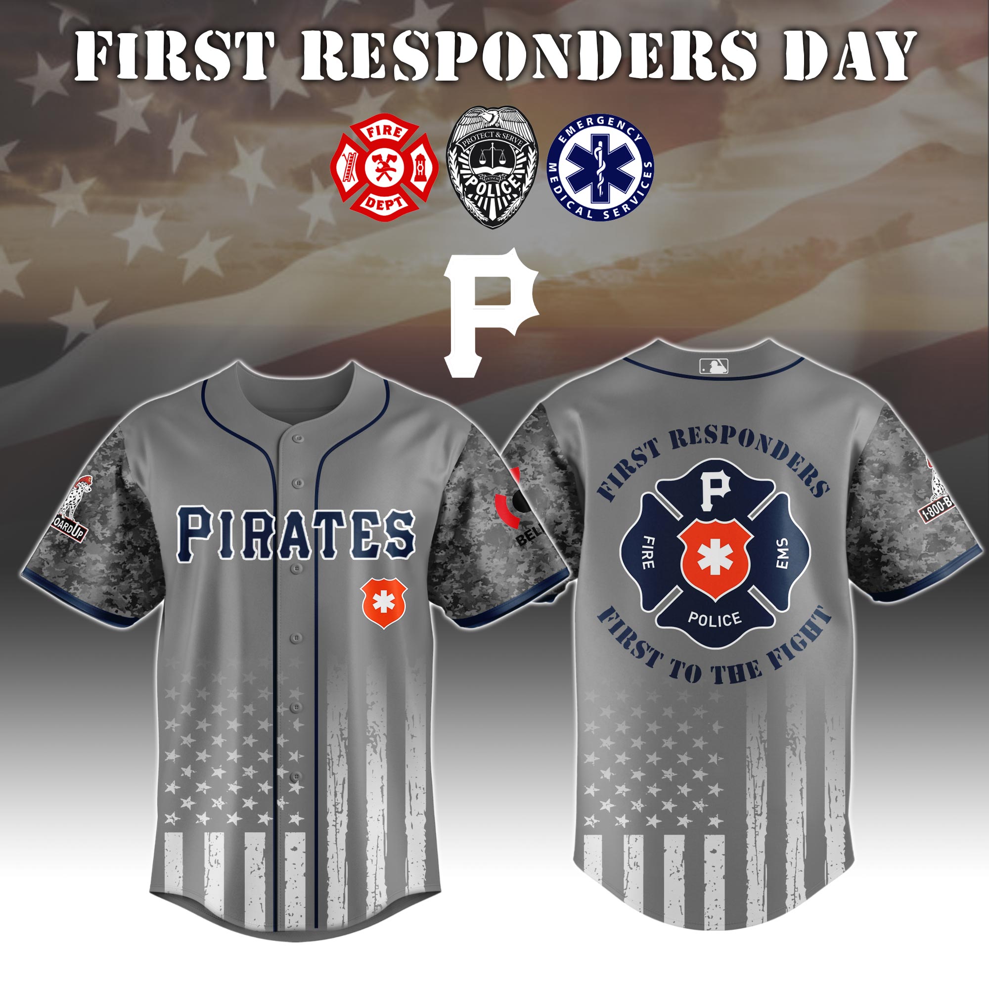 Pittsburgh Pirates MLB x First Responders Jersey 2025 Gift For Baseball Fans