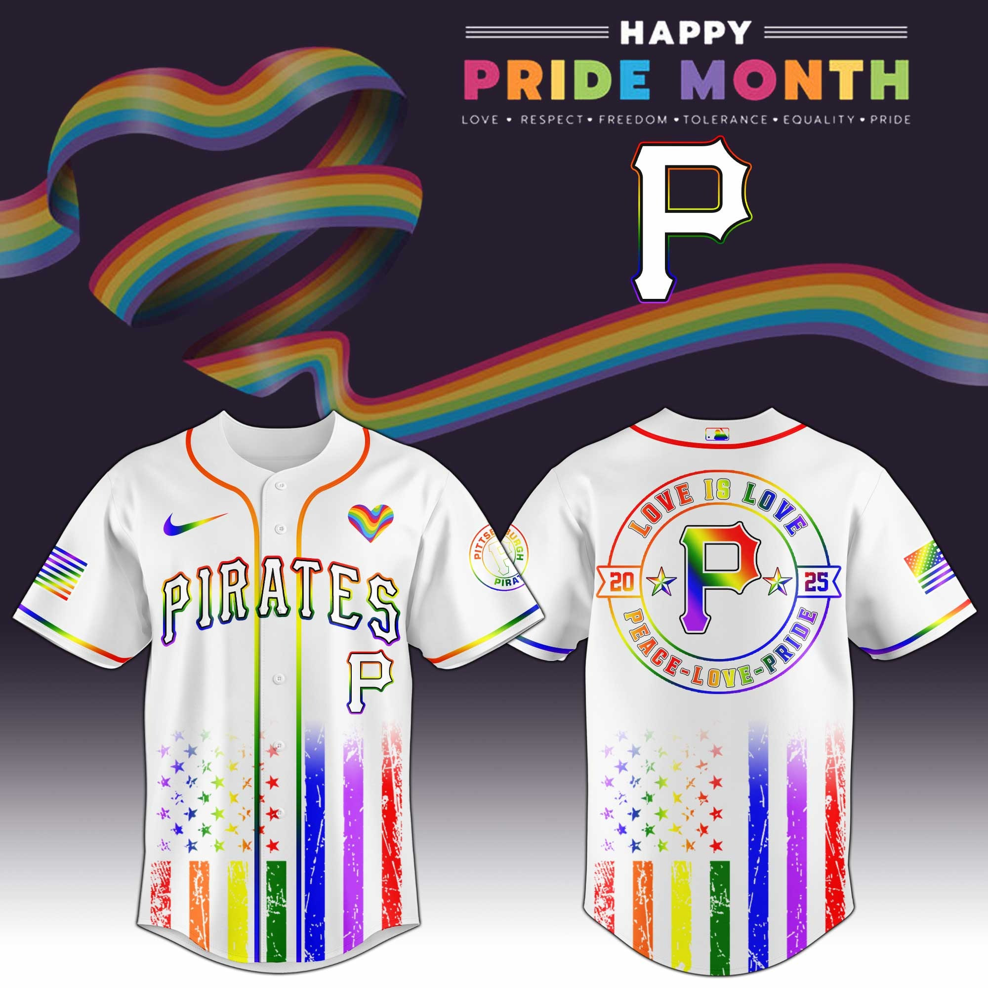 Pittsburgh Pirates MLB x Happy Pride Month Limited Edition Jersey 2025 Unique Gift For Sport Friend