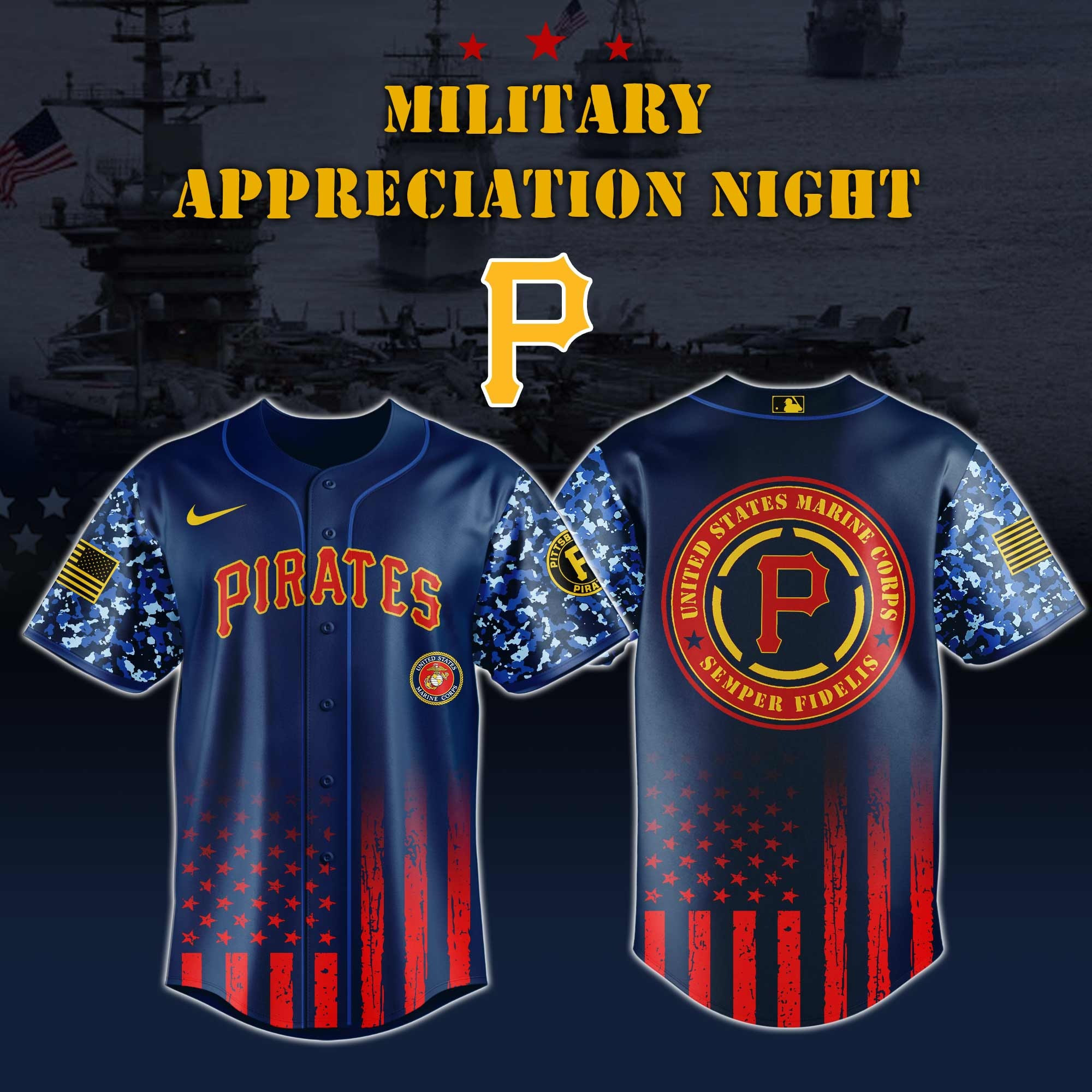 Pittsburgh Pirates MLB x Marine Corps Military Appreciation Night Jersey Editions Limited 2025 Pittsburgh Pirates Merch