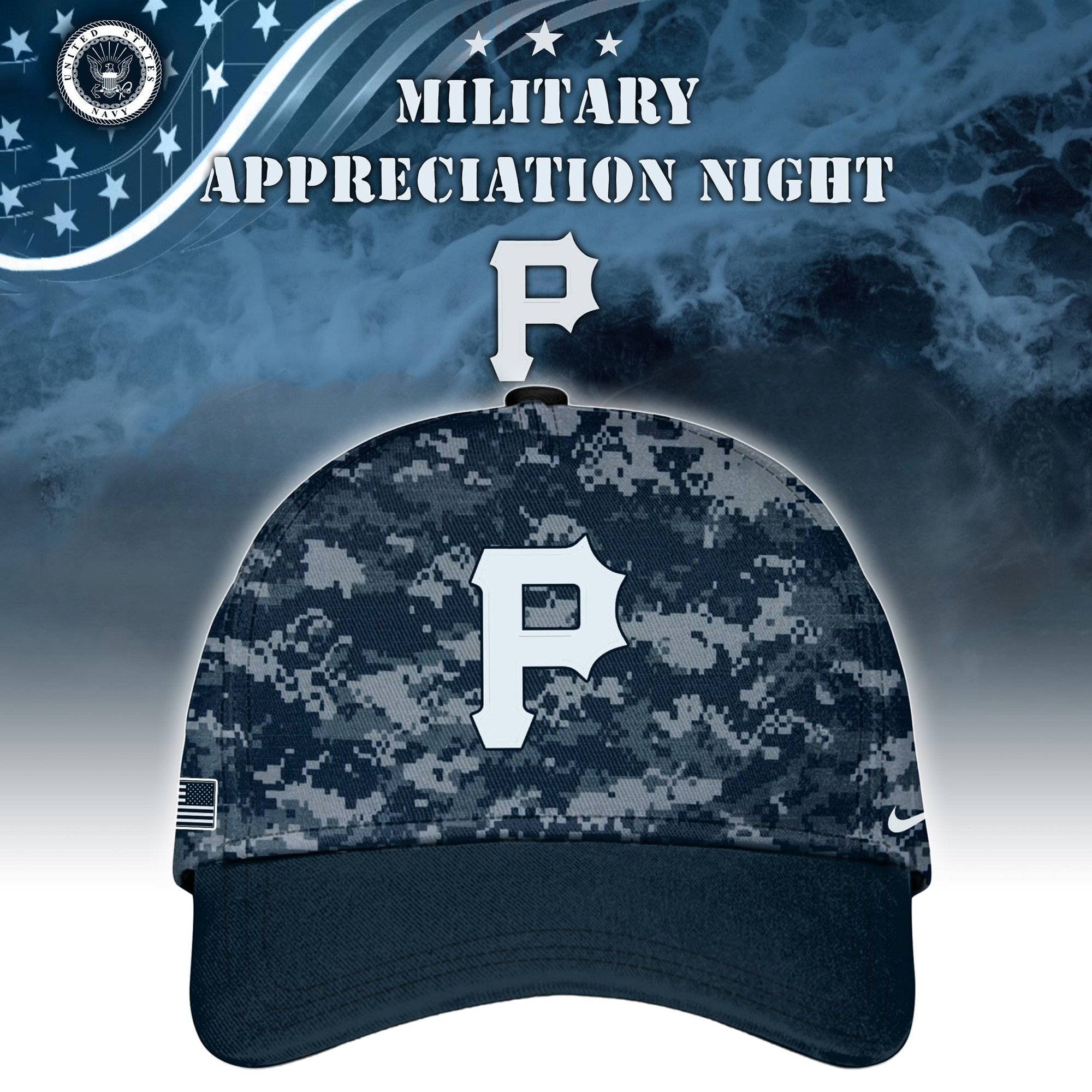 Pittsburgh Pirates MLB x Navy Military Appreciation Night Hat Best Gifts For Baseball Fans