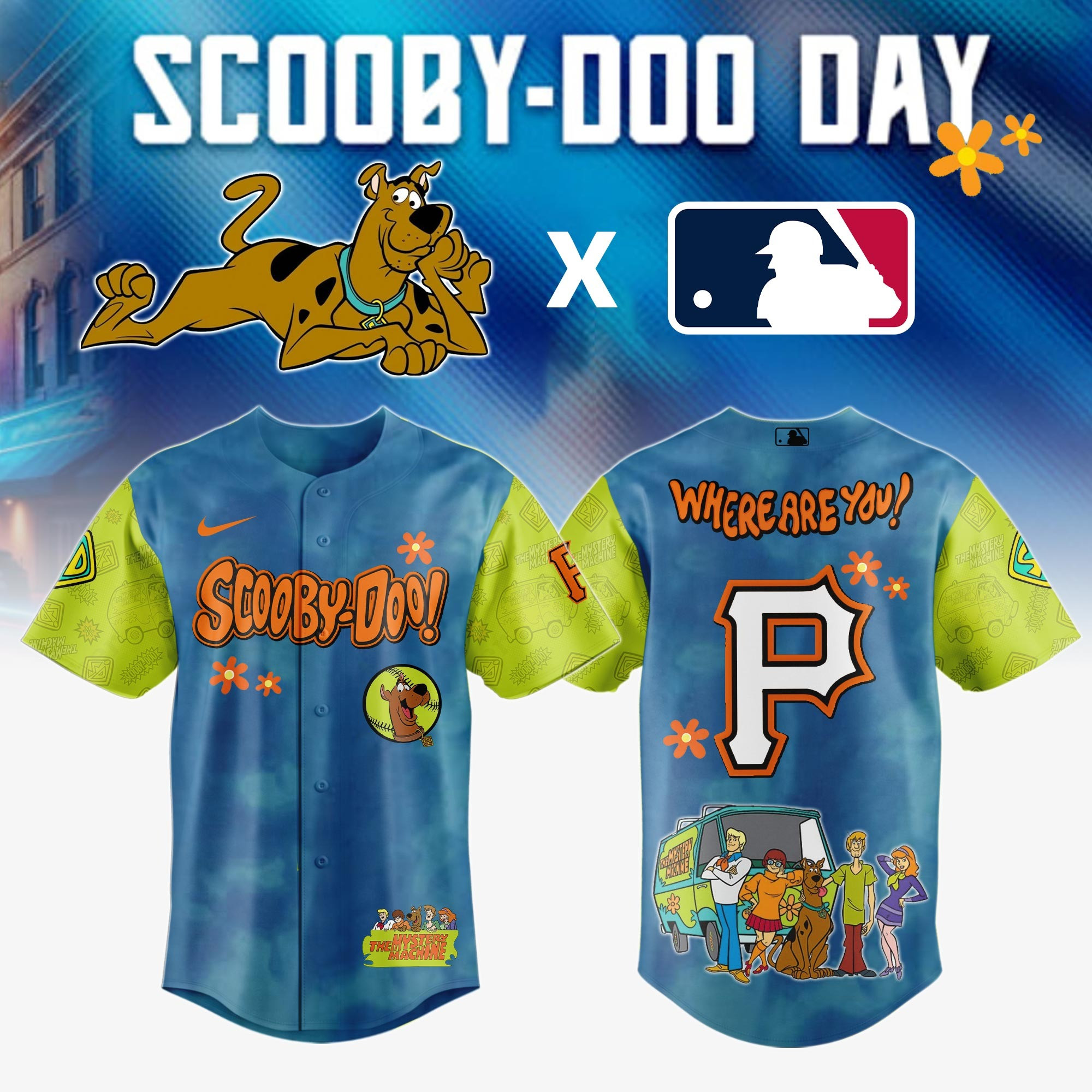 Pittsburgh Pirates MLB x Scooby Doo Jersey Cool Baseball Gifts