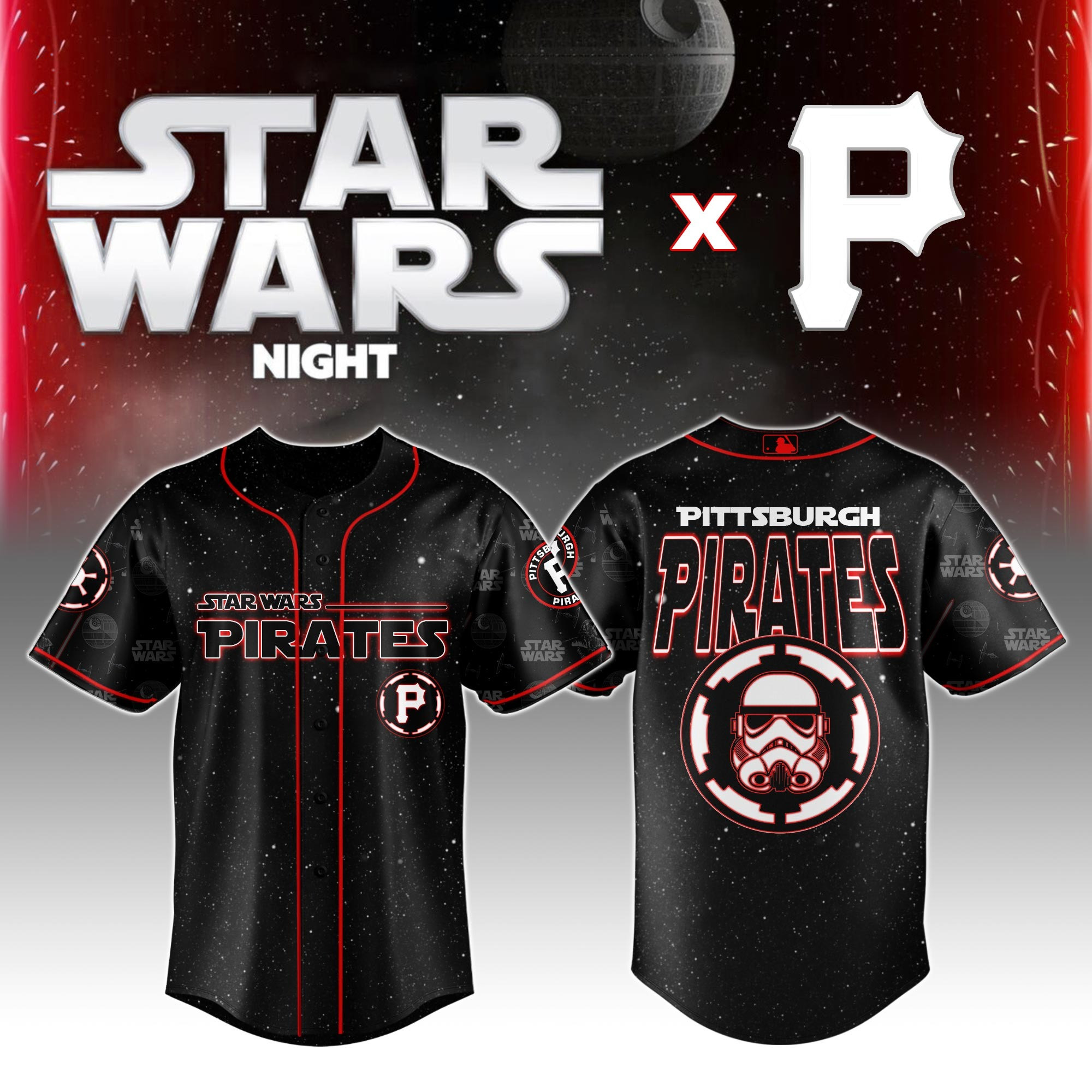 Pittsburgh Pirates MLB x Star Wars Night Jersey 2025 Best Gifts For Baseball Fans