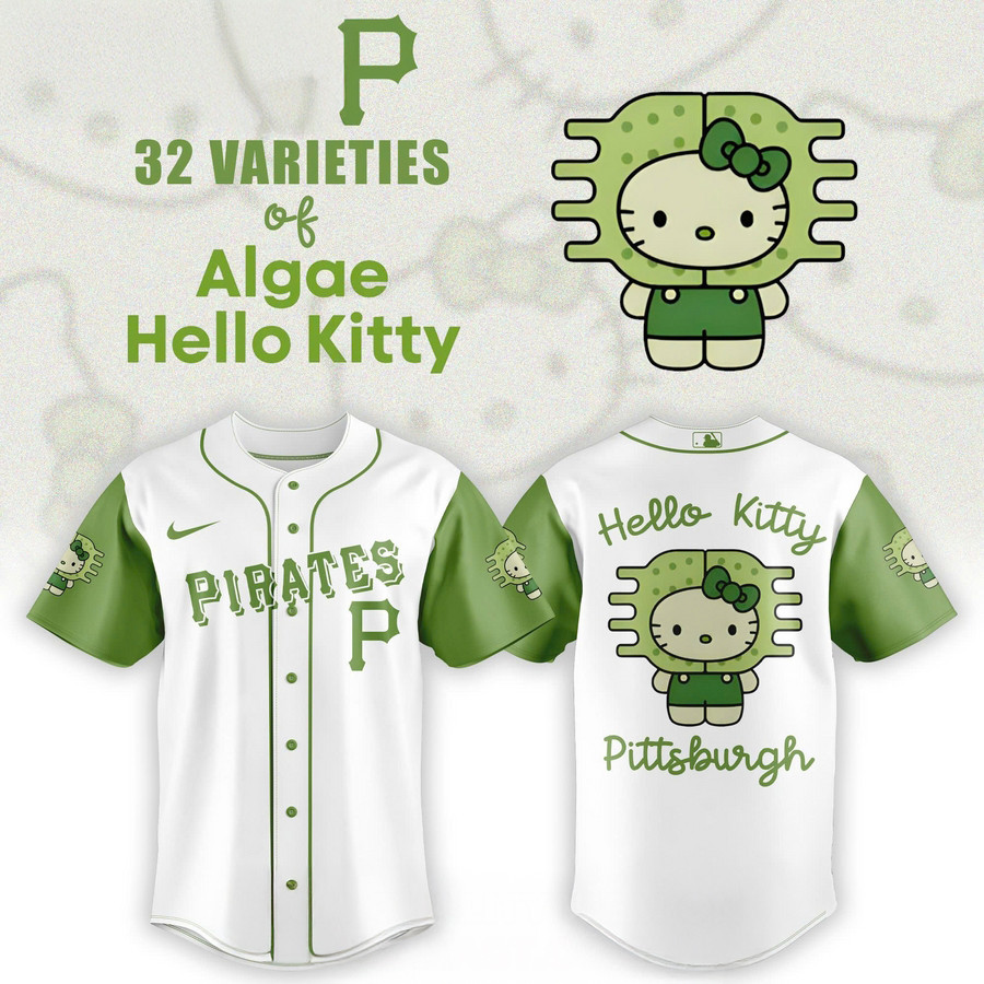 Pittsburgh Pirates x 32 Algae Hello Kitty Baseball Jersey Baseball Best Gifts