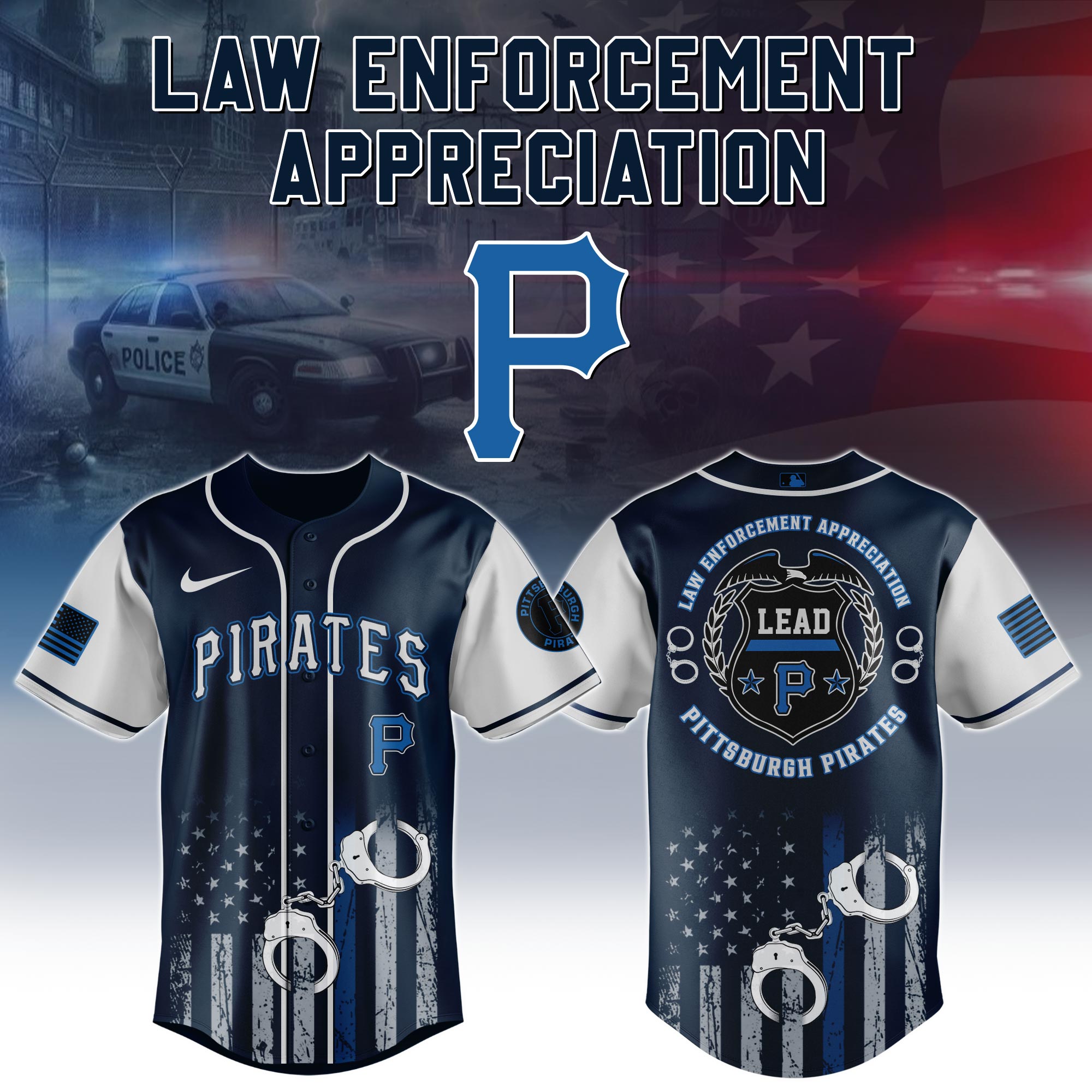 Pittsburgh Pirates x Law Enforcement Appreciation Day Jersey Baseball Gifts Ideas