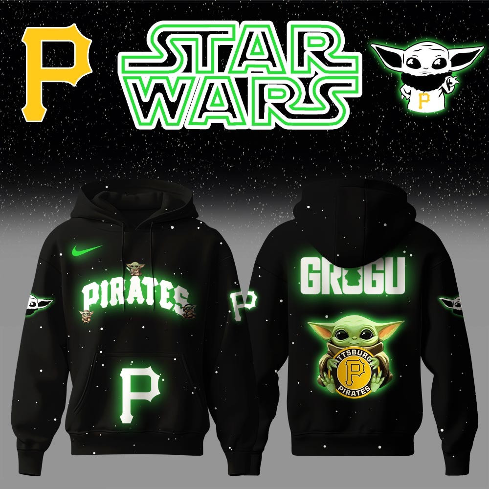 Pittsburgh Pirates x Stars Wars Baby Yoda Game Night Hoodie Gift Ideas For Baseball Fans