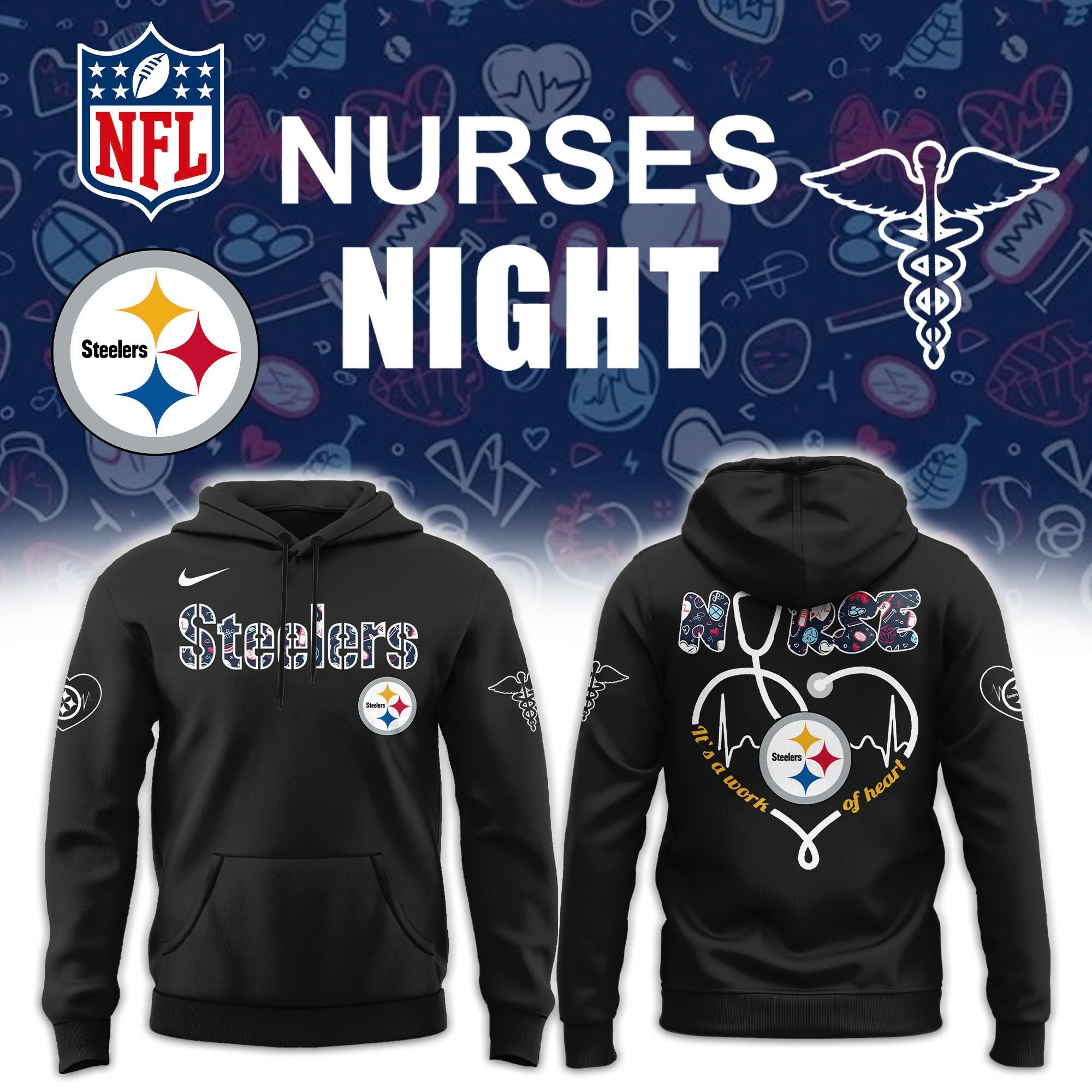 Pittsburgh Steelers x Nurses Night Appreciation Hoodie Music Gifts For Him