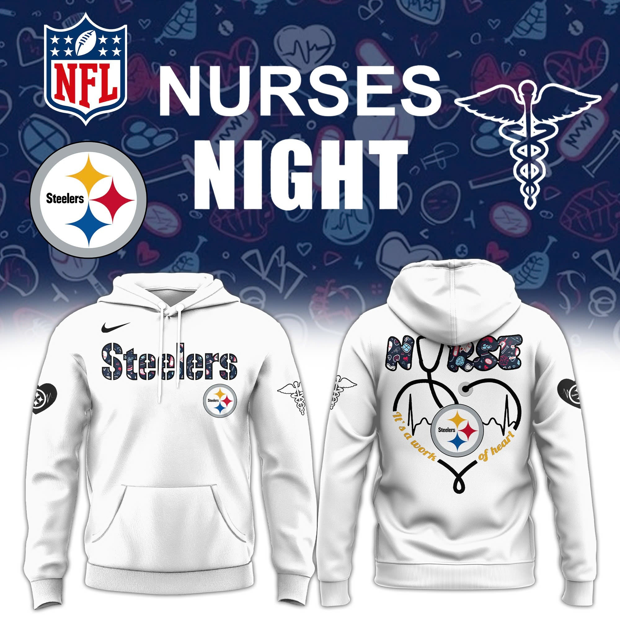 Pittsburgh Steelers x Nurses Night Hoodie Gifts For People Who Like Sport