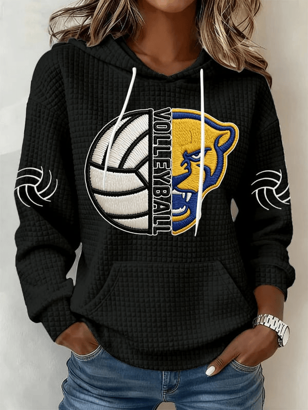 Pittsburgh Women's Volleyball Hoodie H2P Hoodie Pitt Volleyball Team Game Day Merch Black