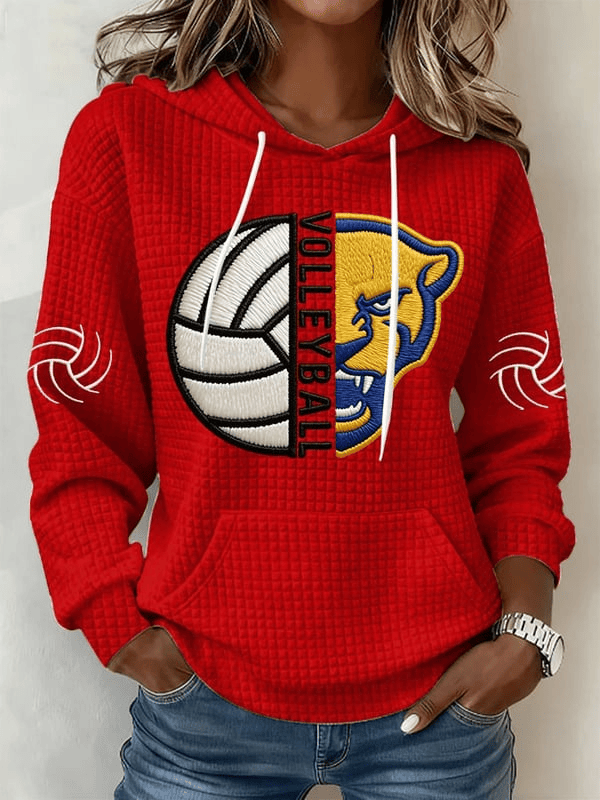 Pittsburgh Women's Volleyball Hoodie H2P Hoodie Pitt Volleyball Team Game Day Merch Red