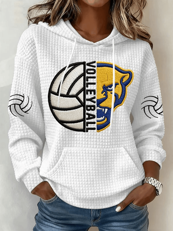 Pittsburgh Women's Volleyball Hoodie H2P Hoodie Pitt Volleyball Team Game Day Merch White
