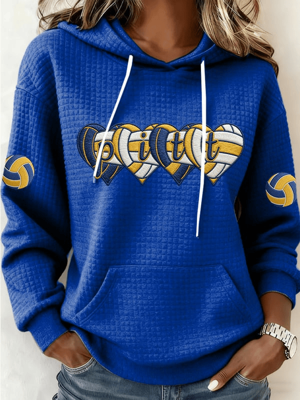 Pittsburgh Women's Volleyball Hoodie Pitt Volleyball Team Game Day Apparel Blue