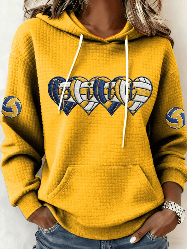 Pittsburgh Women's Volleyball Hoodie Pitt Volleyball Team Game Day Apparel Yellow