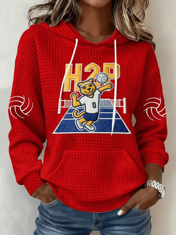 Pittsburgh Women's Volleyball Hoodie Pitt Volleyball Team H2P Hoodie Game Day Merch Red