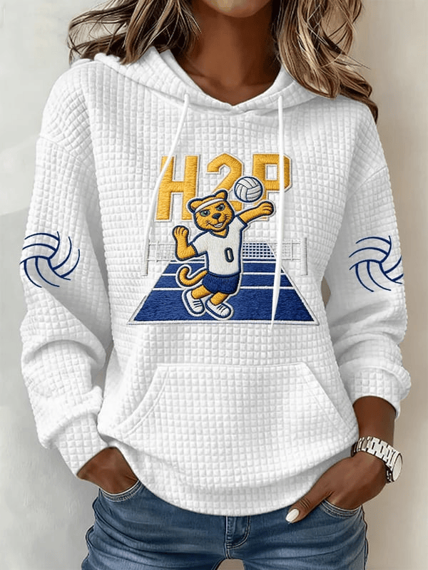 Pittsburgh Women's Volleyball Hoodie Pitt Volleyball Team H2P Hoodie Game Day Merch White