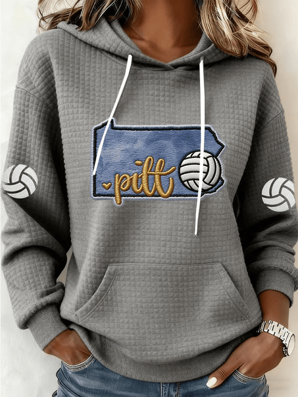 Pittsburgh Women's Volleyball Hoodie Pitt Volleyball Team Hoodie Game Day Clothing Grey