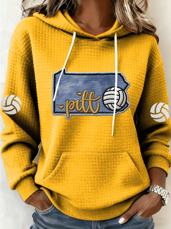 Pittsburgh Women's Volleyball Hoodie Pitt Volleyball Team Hoodie Game Day Clothing Yellow Pittsburgh Women's Volleyball Hoodie Pitt Volleyball Team Hoodie Game Day Clothing Yellow