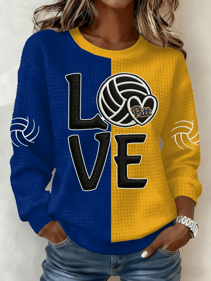 Pittsburgh Women's Volleyball Sweatshirt Love Pitt Sweatshirt Game Day Apparel Gifts For Wife