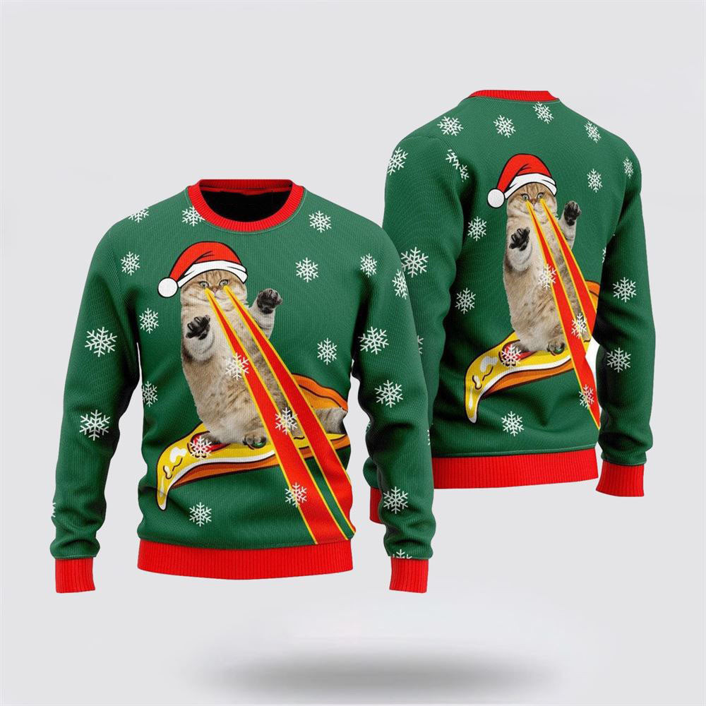 Pizza Cat Christmas Pattern Ugly Christmas Ugly Christmas Sweater Christmas Gift For Cat Love