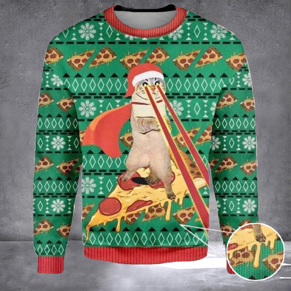 Pizza Cat Laser Eyes Christmas Sweater Cat With Laser Eyes Drax Xmas Sweater Pizza Cat Laser Eyes Christmas Sweater Cat With Laser Eyes Drax Xmas Sweater