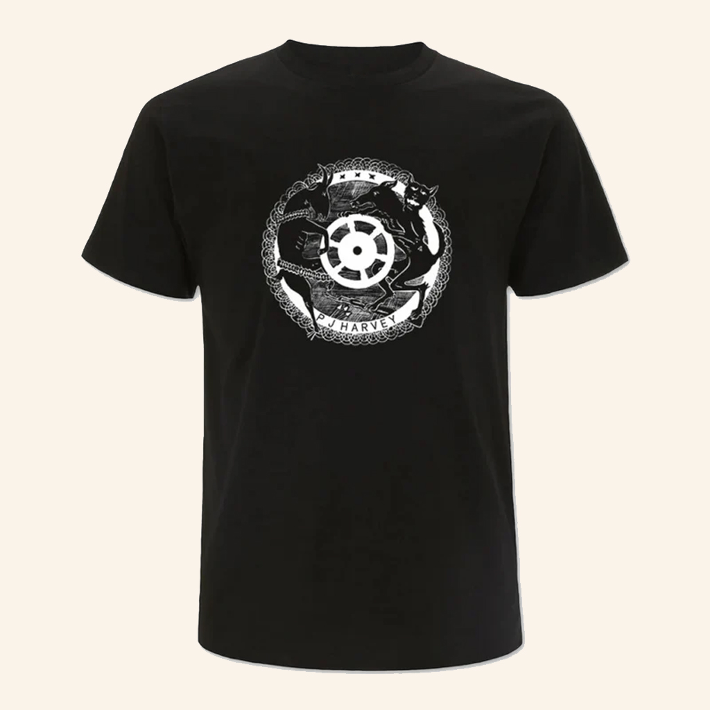 PJ Harvey Merch Negative Wheel Black T-Shirt Christmas Gift Ideas For Music Lovers