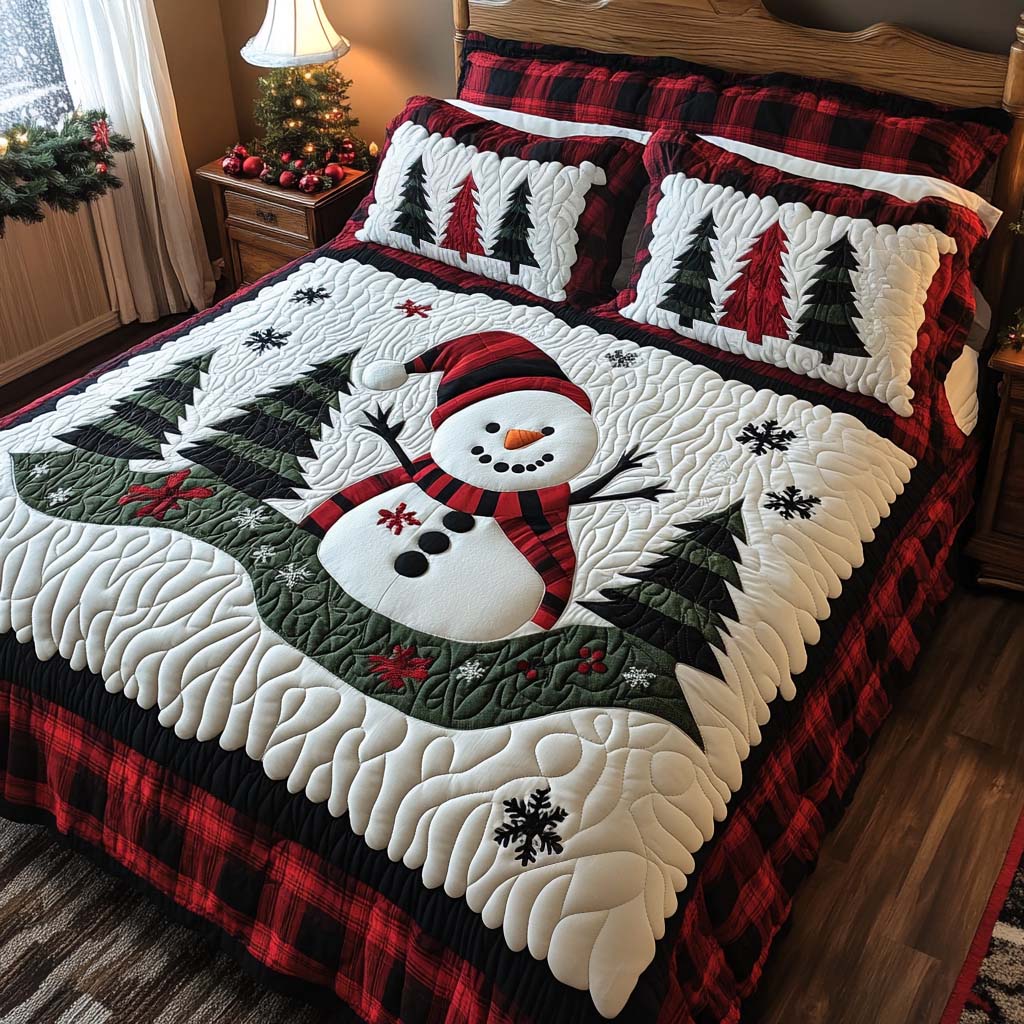 Plaid Season Quilted Bedding Set Twin Duvet Covers Cozy Holiday Gift For Mom