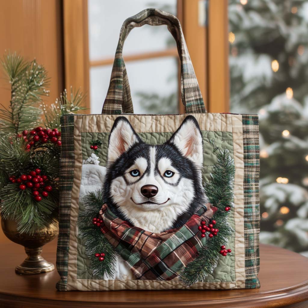 Plaid Smile Quilted Tote Bag Best Gifts For New Dog Owners